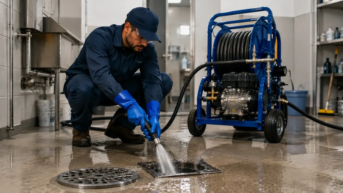 Floor Drain Hydro Jet Cleaning in Crockett