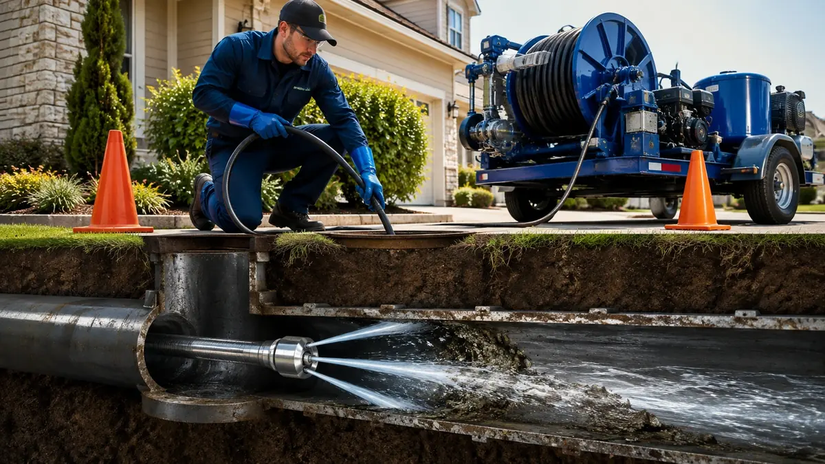 Main Sewer Line Hydro Jet Cleaning in Crockett