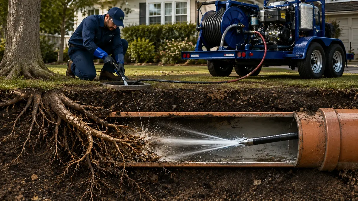 Tree Root Removal with Hydro Jetting in Crockett
